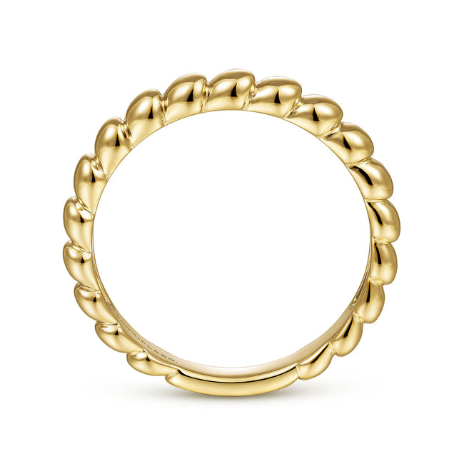 14K Yellow Gold Bujukan Bead Stackable Ring