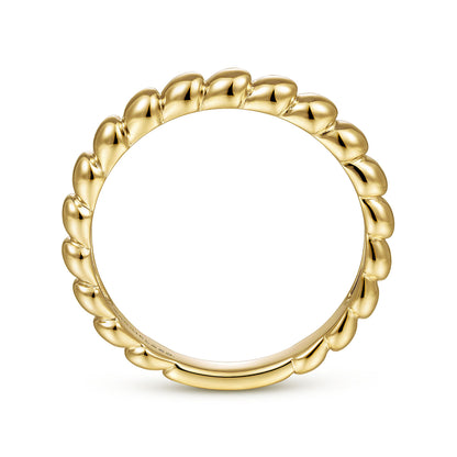 14K Yellow Gold Bujukan Bead Stackable Ring