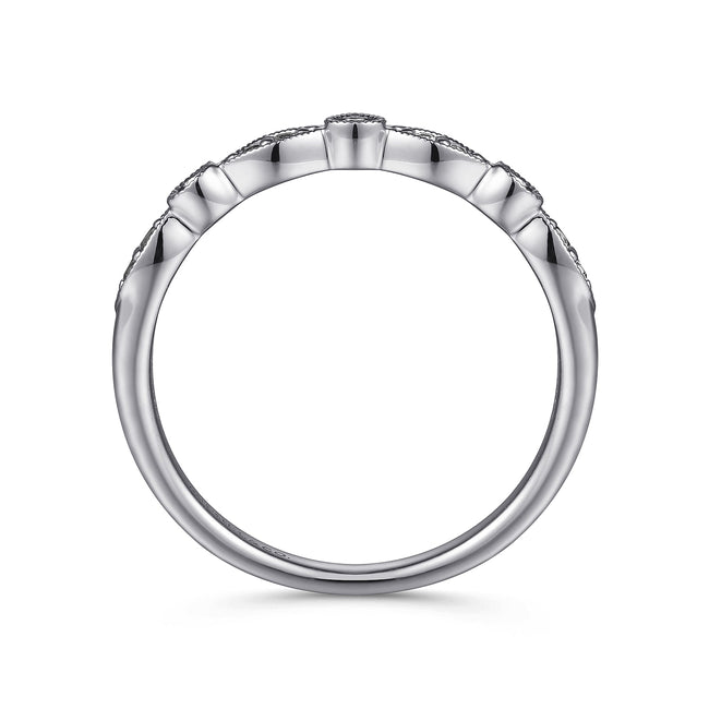 14K White Gold Diamond Stackable Ladies Ring