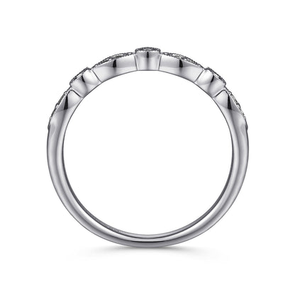 14K White Gold Diamond Stackable Ladies Ring