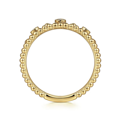 14K Yellow Gold Diamond Crown Bujukan Ring