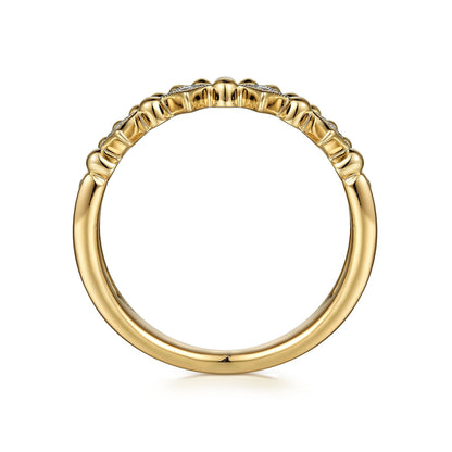 14K Yellow Gold Bujukan Diamond Easy Stackable Ring
