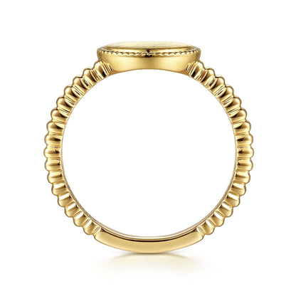 14K Yellow Gold Bujukan Engravable Signet Ring