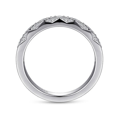 14K White Gold Diamond Stackable Ring