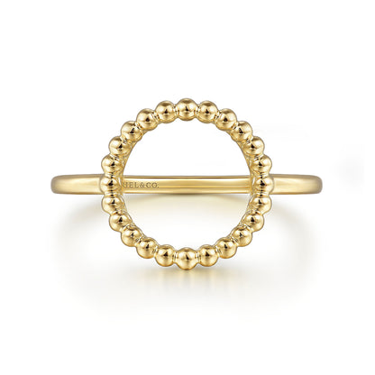 14K Yellow Plain Gold Bujukan Open Circle Ladies Ring