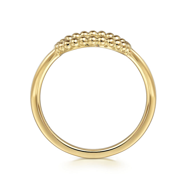 14K Yellow Plain Gold Bujukan Open Circle Ladies Ring