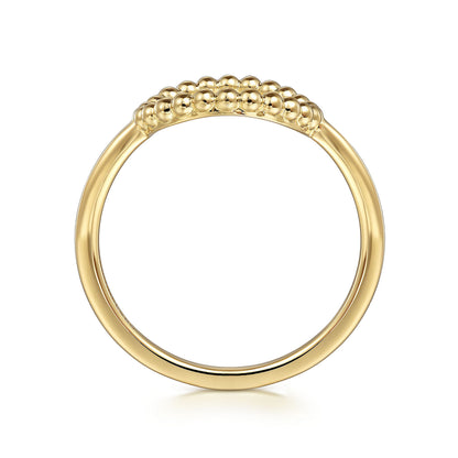 14K Yellow Plain Gold Bujukan Open Circle Ladies Ring