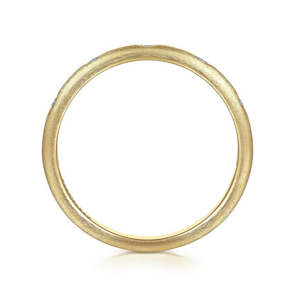 14K Yellow Gold Diamond Stackable Ladies Ring