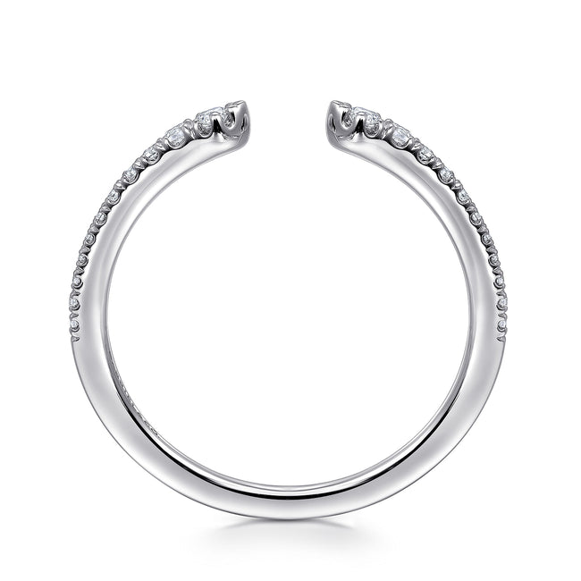 14K White Gold Open Diamond Stackable Ladies Ring