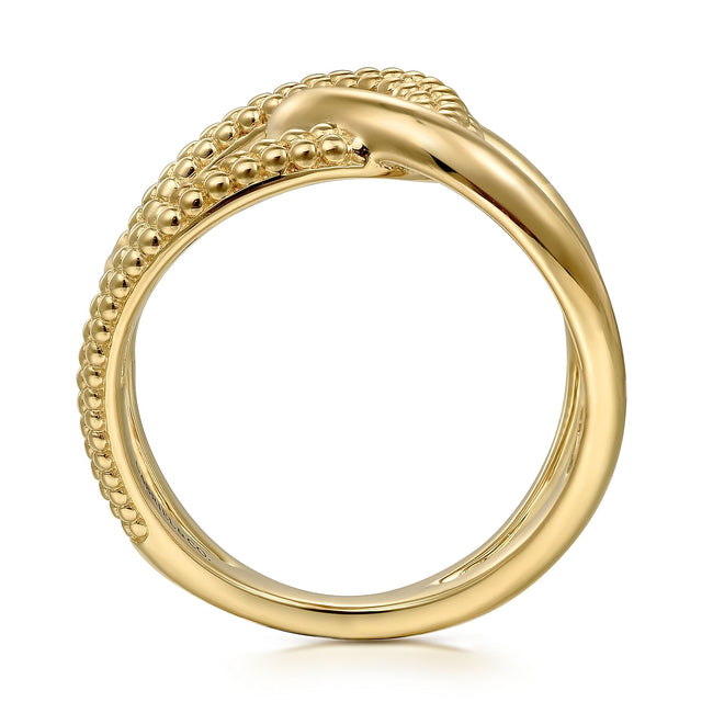 14K Yellow Gold Bujukan Twisted Ladies Ring