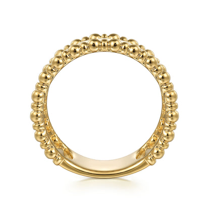 14K Yellow Gold Bujukan Classic Wide Band Ladies Ring