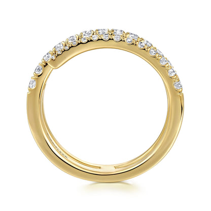 14K Yellow Gold Diamond Spikes Wrap Ladies Ring