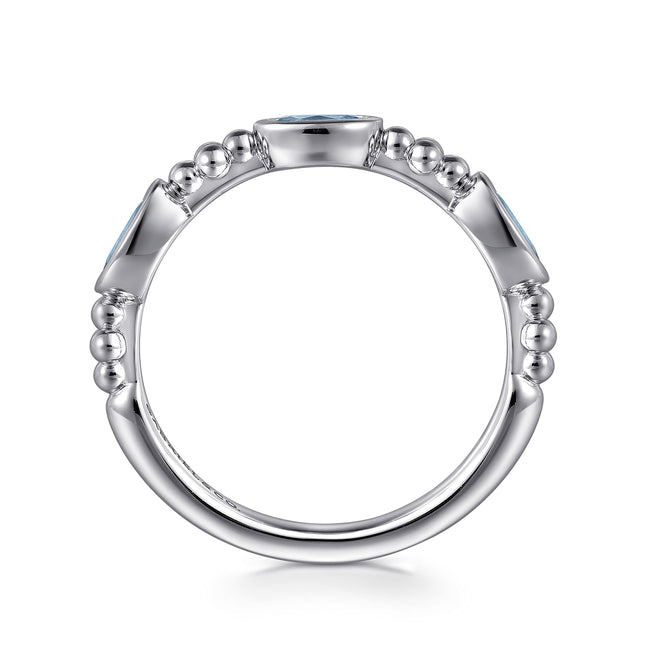925 Sterling Silver Bujukan Blue Topaz Fashion Ladies Ring