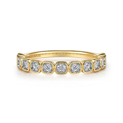 14K Yellow Gold Diamond Stackable Ring