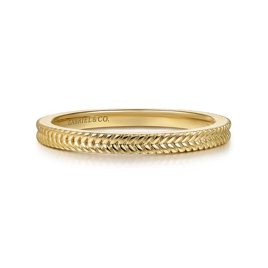 14K Yellow Plain Gold Stackable Ring