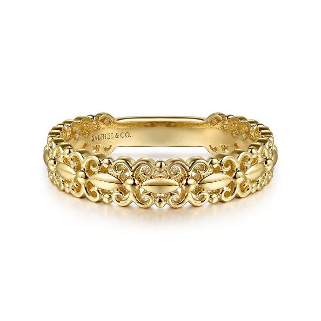 14K Yellow Plain Gold Stackable Ring