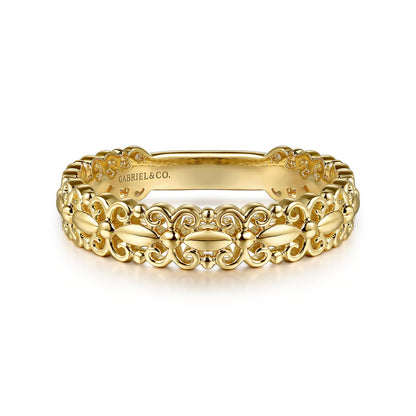 14K Yellow Plain Gold Stackable Ring