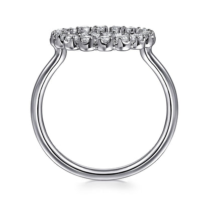 14K White Gold Multi Diamond Circle Fashion Ring