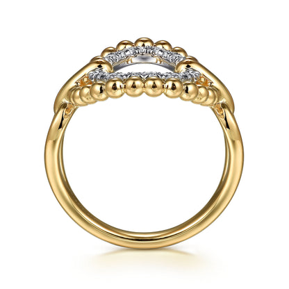 14K Yellow Gold Bujukan Diamond Oval Fashion Ring