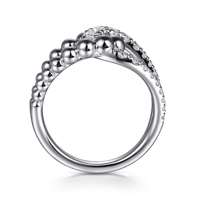925 Sterling Silver Bujukan and White Sapphire Interlocking Ladies Ring