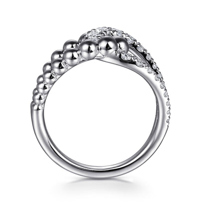 925 Sterling Silver Bujukan and White Sapphire Interlocking Ladies Ring