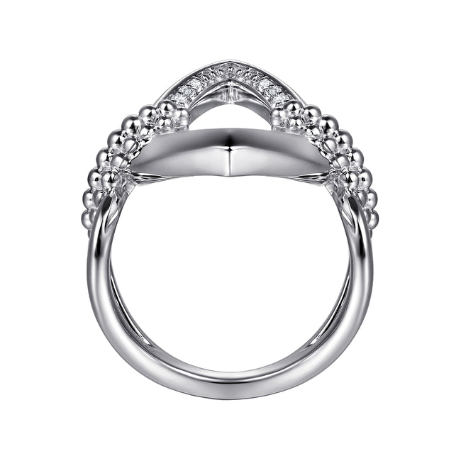 925 Sterling Silver Bujukan and White Sapphire Marquise Ladies Ring
