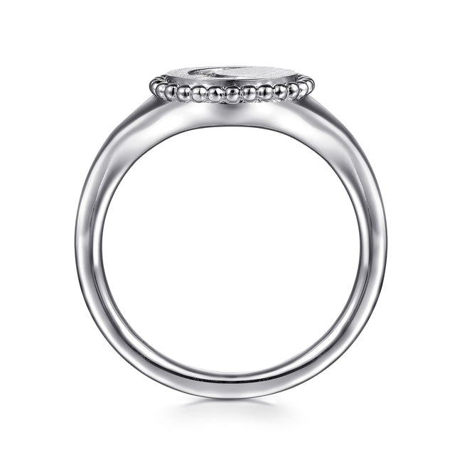 925 Sterling Silver Diamond Bujukan Moon Signet Ring