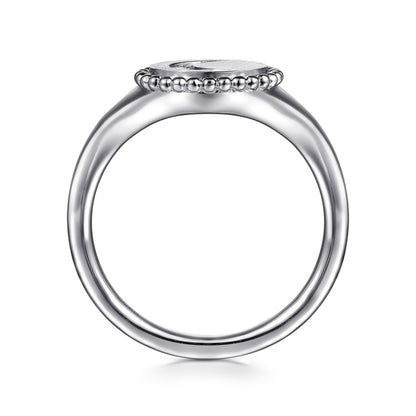 925 Sterling Silver Diamond Bujukan Moon Signet Ring