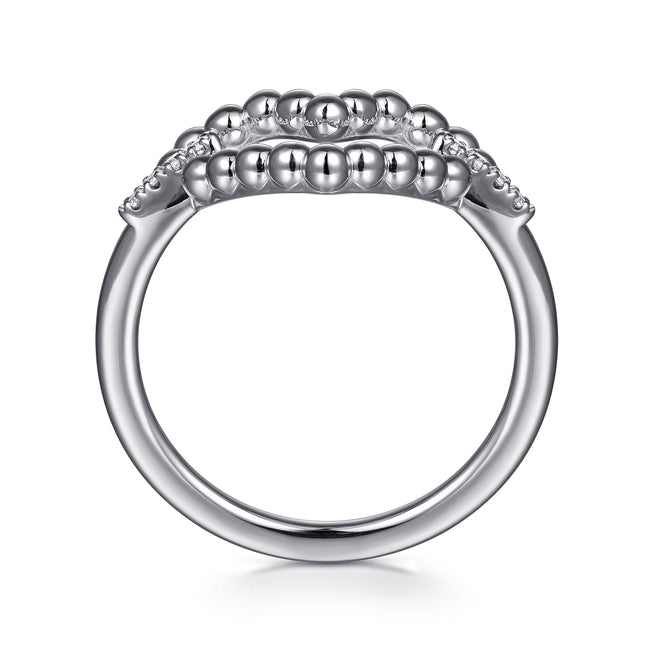 925 Sterling Silver Bujukan Heart Diamond Ladies Ring