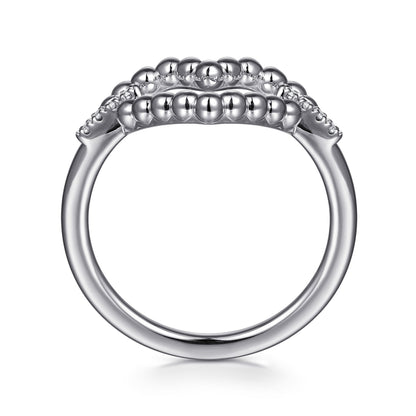 925 Sterling Silver Bujukan Heart Diamond Ladies Ring