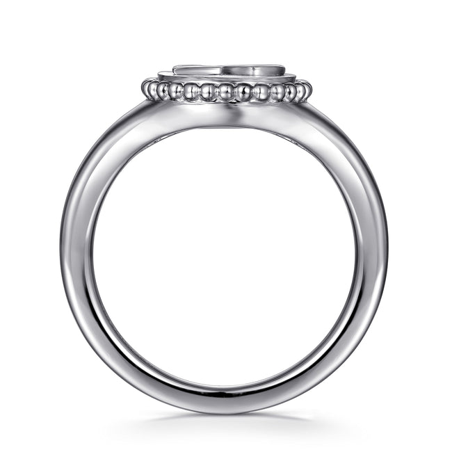 925 Sterling Silver Diamond Bujukan LOVE Medallion Ladies Ring