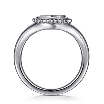 925 Sterling Silver Diamond Bujukan LOVE Medallion Ladies Ring