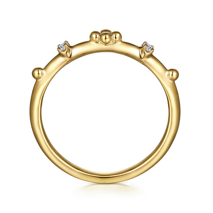 14K Yellow Gold Bujukan Diamond Stackable Ring