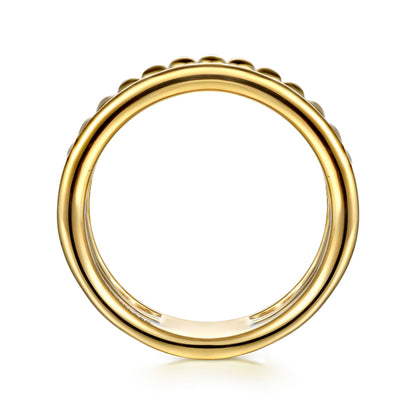 14K White & Yellow Gold Bujukan Diamond Easy Stackable Ring