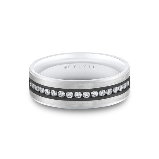 Sylvie Heritage Two Tone Brushed Diamond Men's Band - Orson