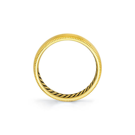 Sylvie Shell Apex Brushed Men's Band with Milgrain Detailing - Edward