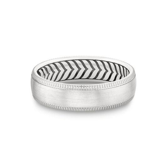 Sylvie Shell Apex Brushed Men's Band with Milgrain Detailing - Edward