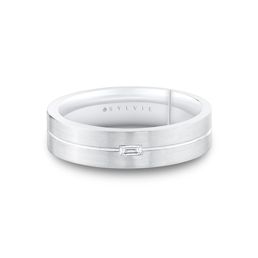 Sylvie Legacy Shell Brushed Baguette Men's Band - Garrett