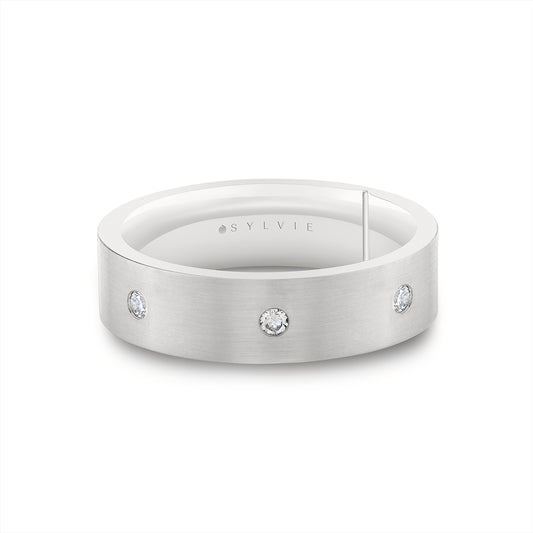 Sylvie Legacy Shell Spaced Diamond Men's Band - Adrian
