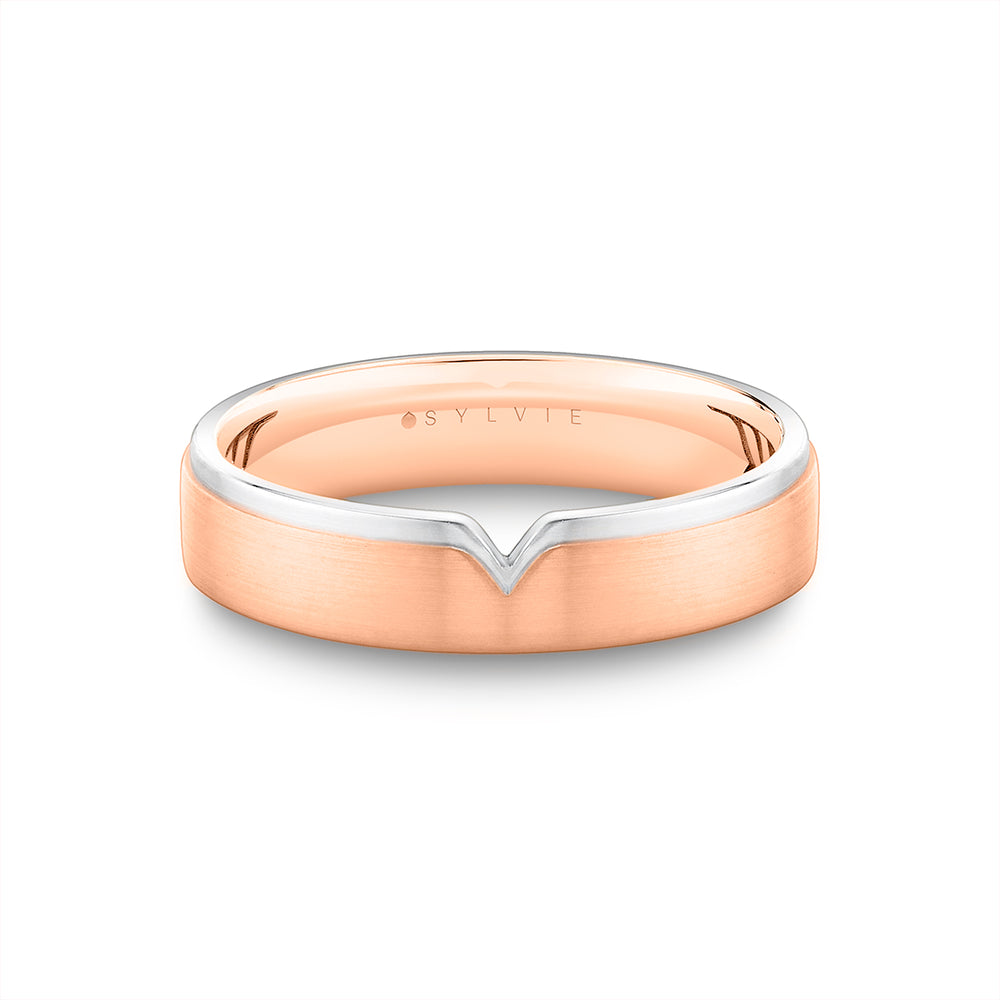 Sylvie Shell Iconelle Two Tone Men's Band with Shell Tip Accent - Hugo