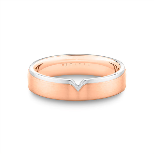 Sylvie Shell Iconelle Two Tone Men's Band with Shell Tip Accent - Hugo