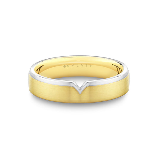 Sylvie Shell Iconelle Two Tone Men's Band with Shell Tip Accent - Hugo