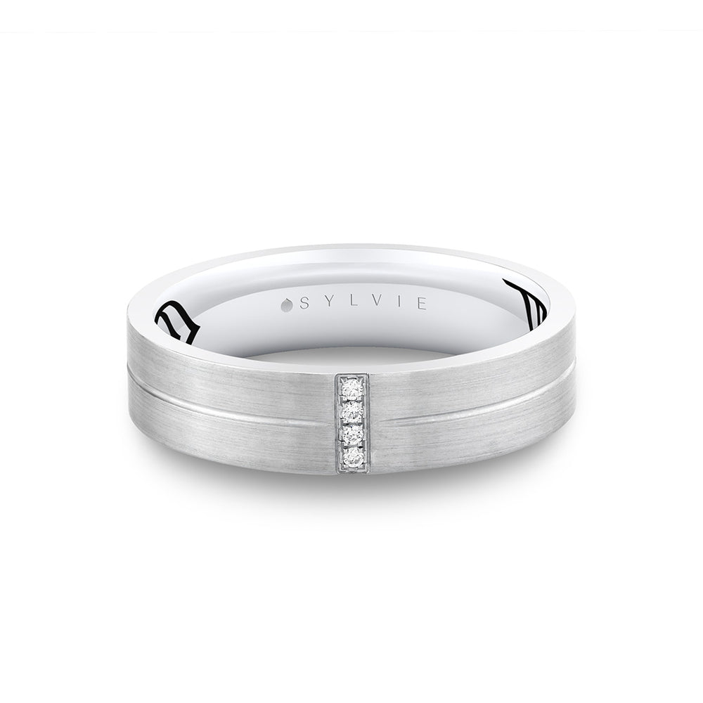 Sylvie Shell Apex Brushed Diamond Men's Band - Knox