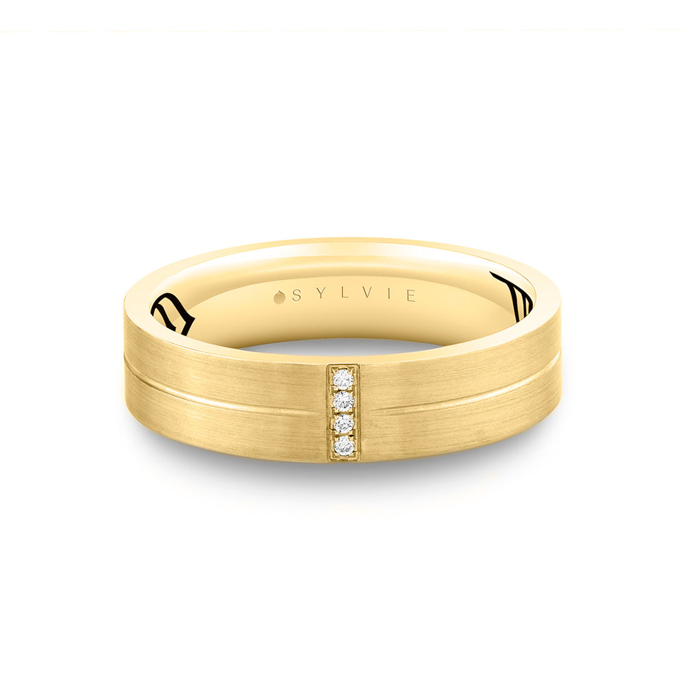 Sylvie Shell Apex Brushed Diamond Men's Band - Knox