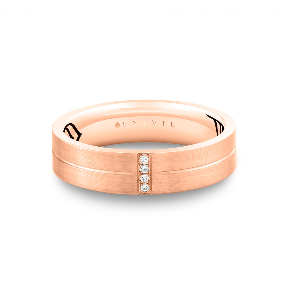 Sylvie Shell Apex Brushed Diamond Men's Band - Knox