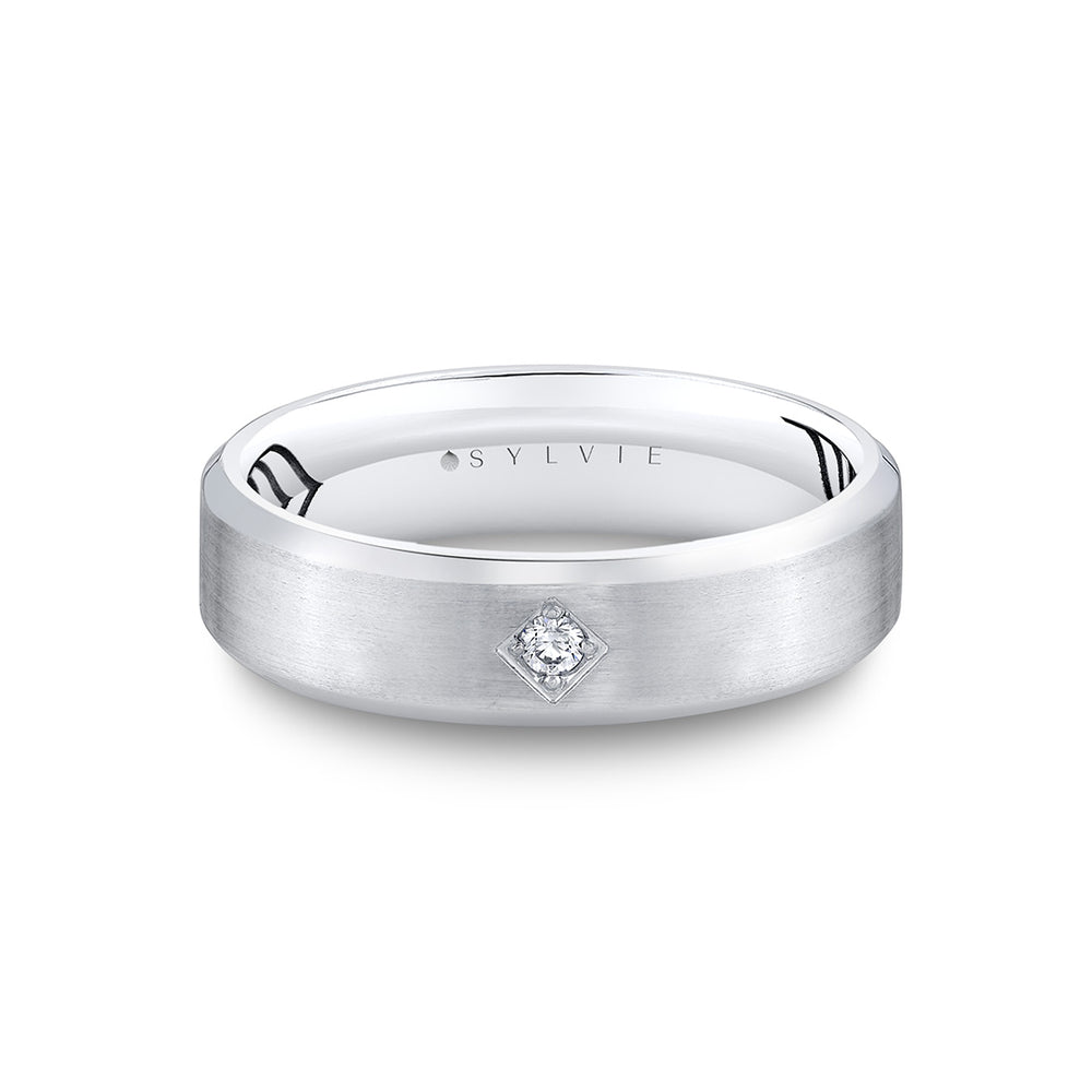 Sylvie Shell Apex Brushed Diamond Men's Band - Lucien
