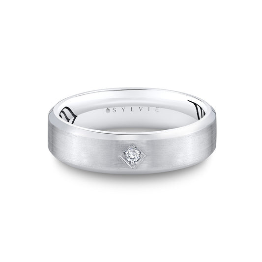 Sylvie Shell Apex Brushed Diamond Men's Band - Lucien