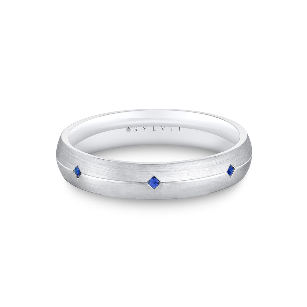 Sylvie Heritage Brushed Sapphire Men's Band - Omar