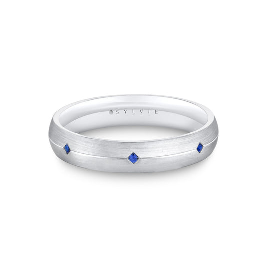 Sylvie Heritage Brushed Sapphire Men's Band - Omar