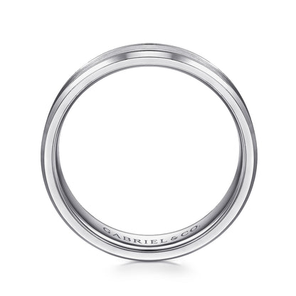 14K White Gold 6mm - Men's Wedding Band in Satin Finish